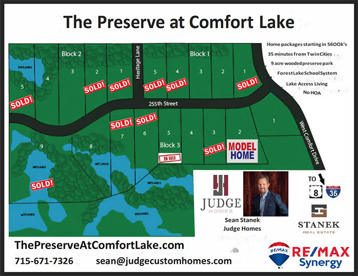 The preserve at comfort-lake plot map for 2024